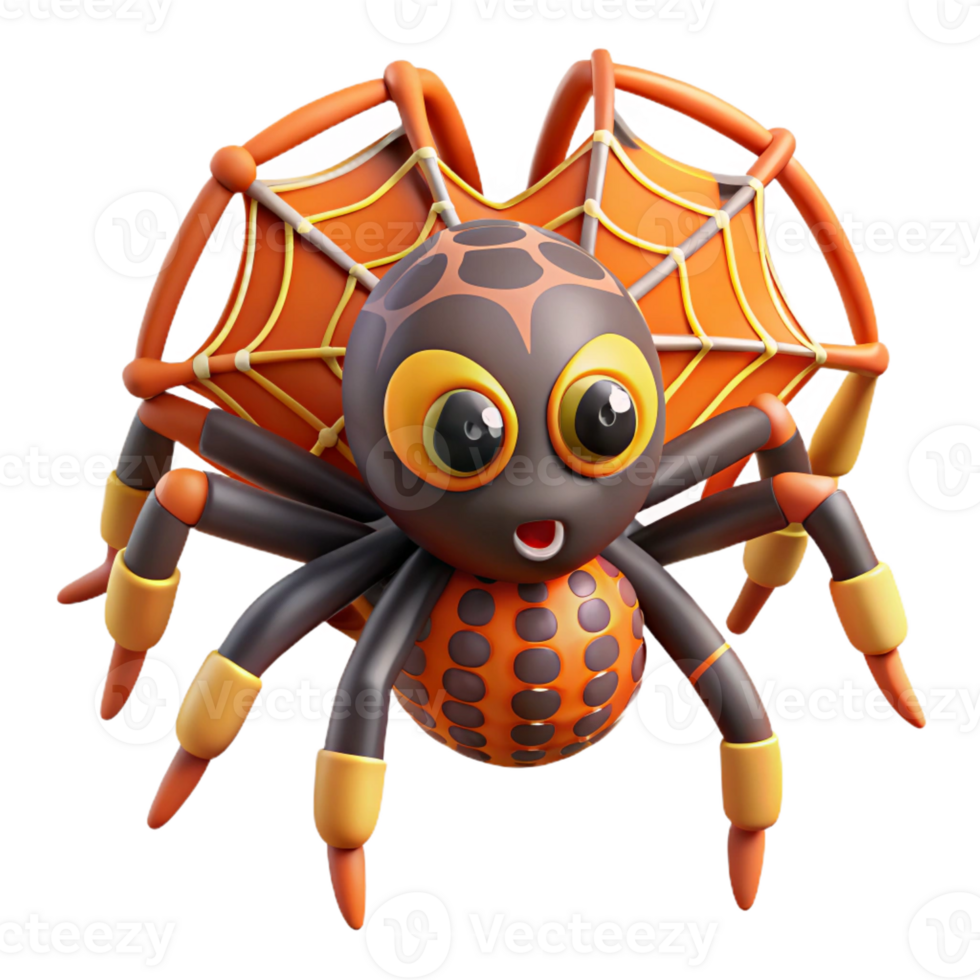 vibrant modern A mischievous Anansi the Spider spinning a web of intricate design, vibrant African folk art style professional png