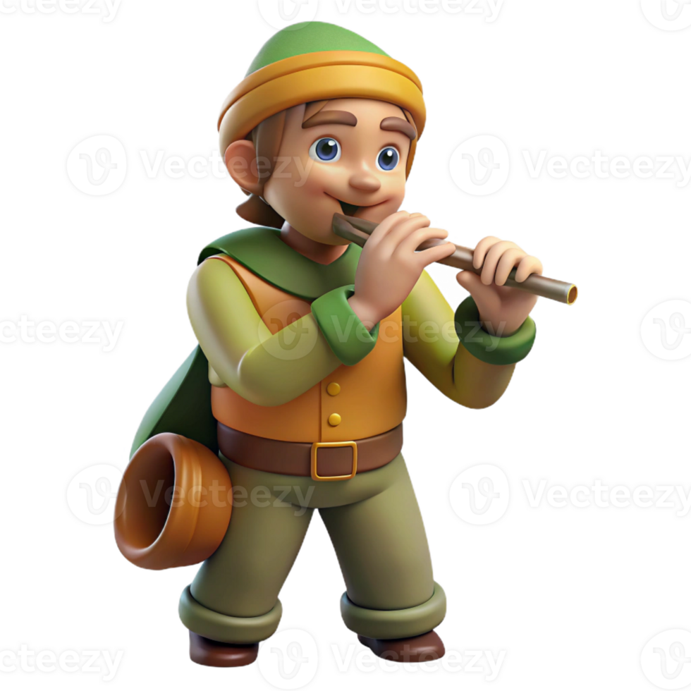 dramatic vintage A mischievous Pan playing his pipes in a sunlit forest glade, Impressionist painting style high quality png