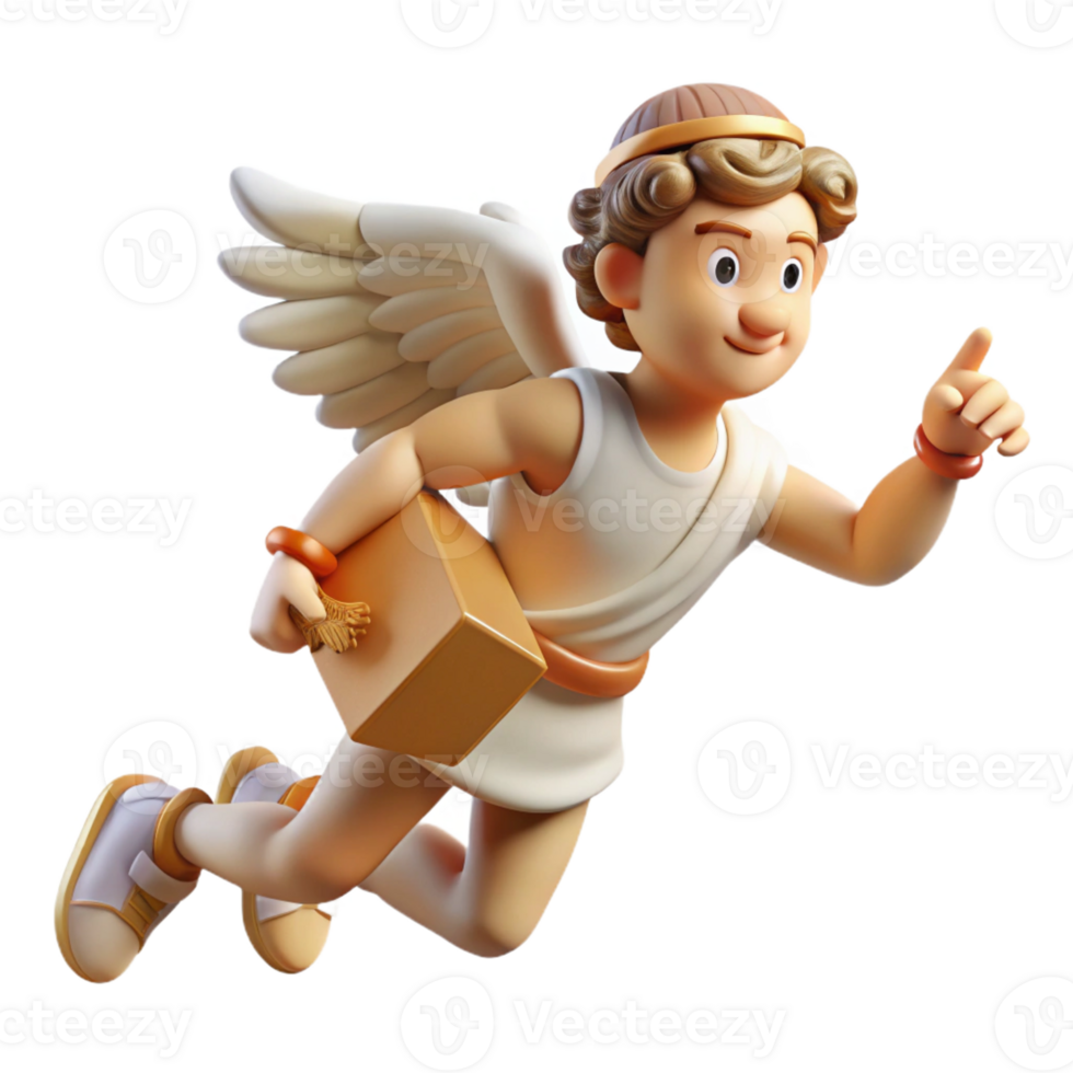 serene abstract A swift Hermes delivering a message, motion blur effect, Art Nouveau style authentic png