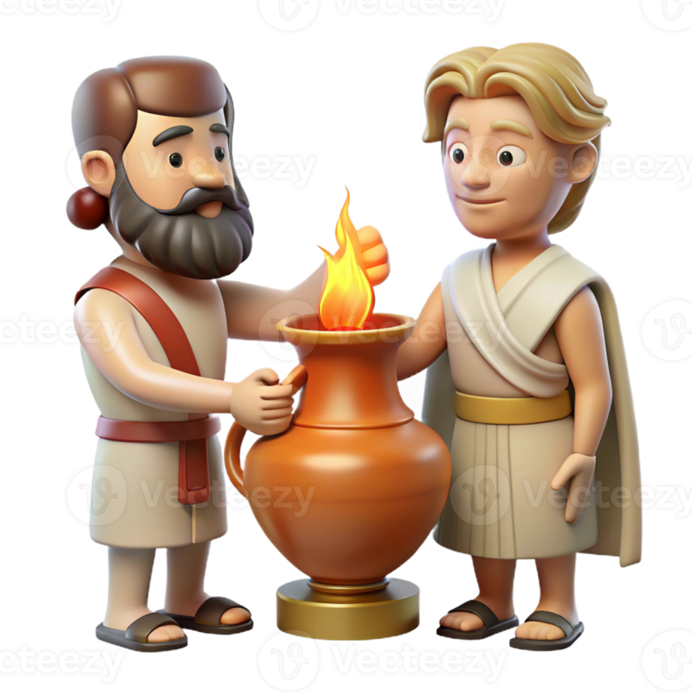 elegant traditional A wise Nestor advising Agamemnon, warm firelight, classical Greek vase painting style premium png