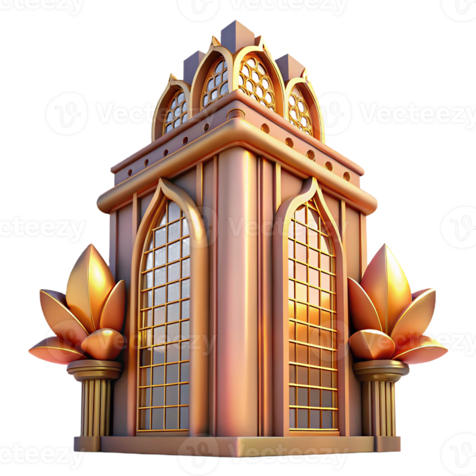 dramatic contemporary Art Nouveau skyscraper, intricate floral facades, stained glass windows, golden hour lighting, soft focus, Art Deco influences 4K png