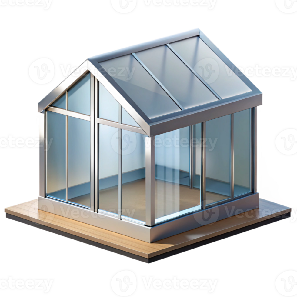 dramatic artistic A minimalist glass house, transparent walls, surrounding forest, natural light, modern architecture high resolution png
