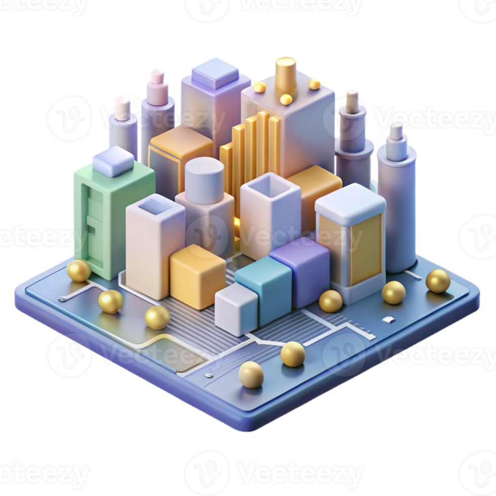 serene artistic A microscopic view of a circuit board forming a city, intricate details, glowing connections, abstract style exclusive png