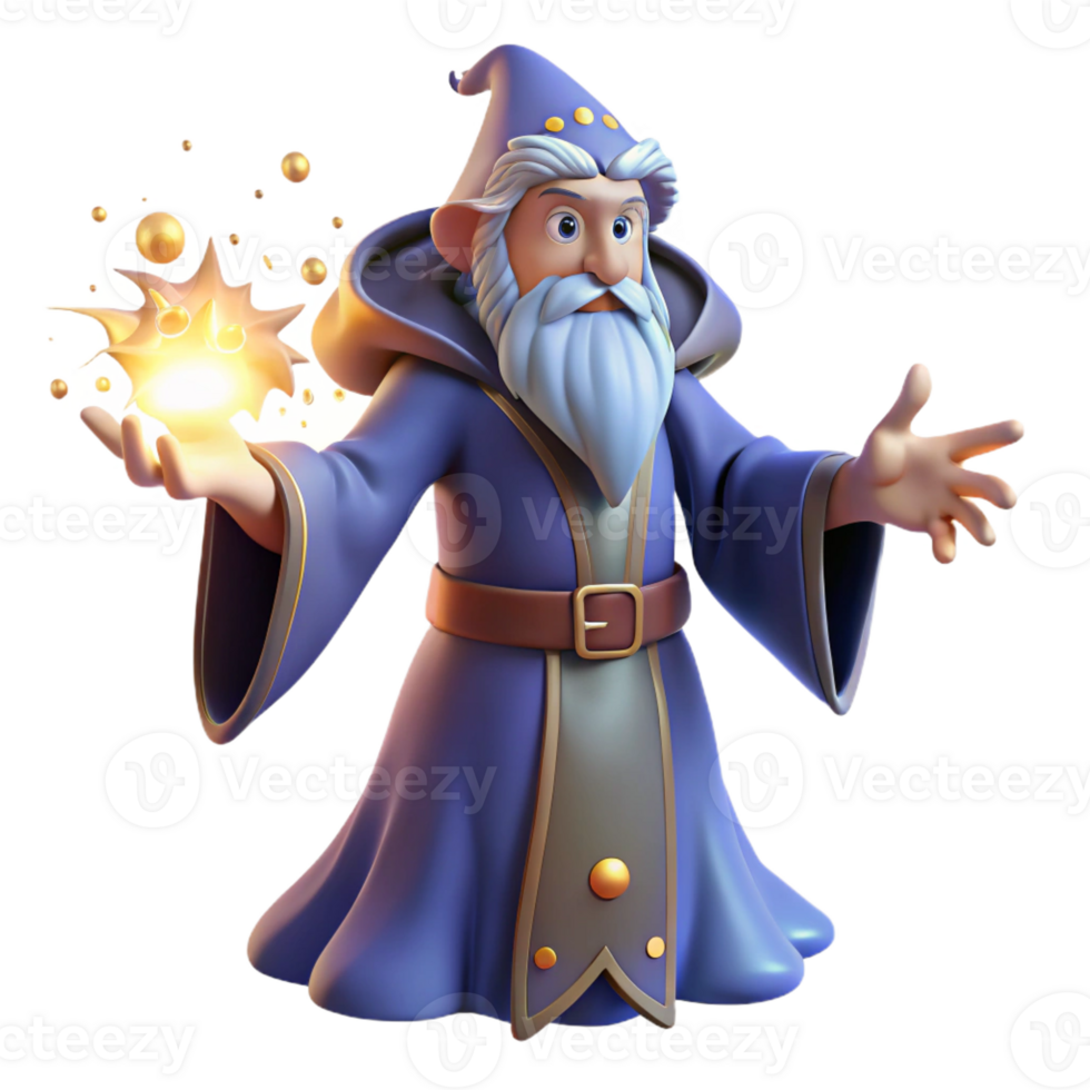 vibrant abstract A wise old wizard casting a spell in a mystical forest, surrounded by swirling particles of magic, illuminated by an ethereal glow. Digital painting style 4K png