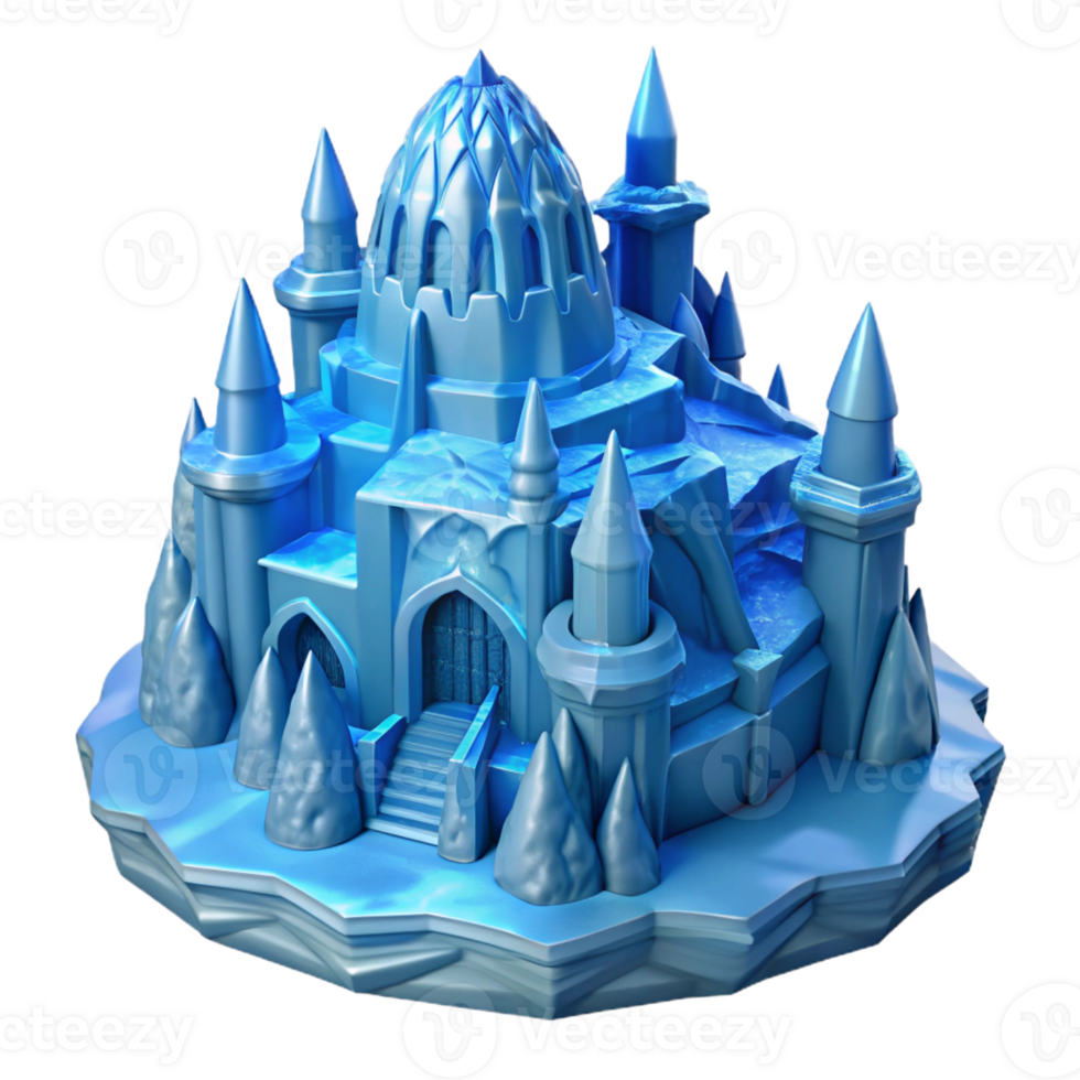 beautiful artistic An intricate ice palace, carved from a glacier, intricate details, cool blue lighting, winter setting exclusive png