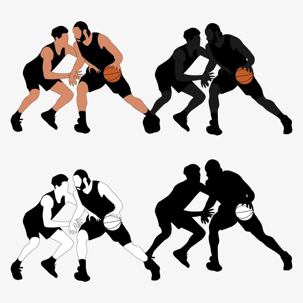 Silhouette Basket Player Image And Illustration vector