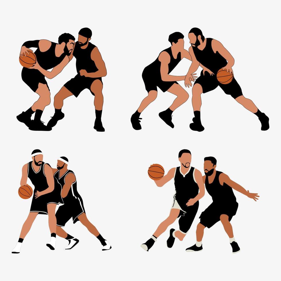 Silhouette Basket Player on white background vector