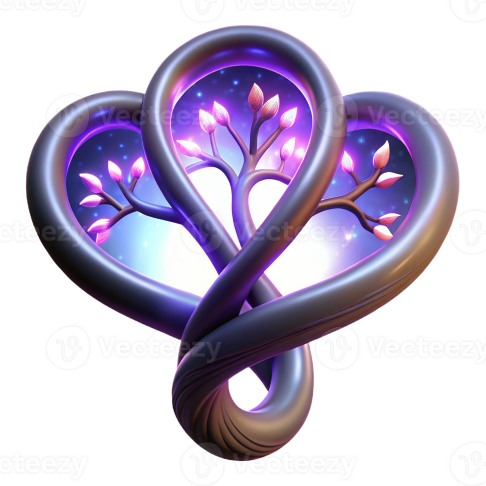 stunning traditional A fractal tree branching into infinity, glowing with an inner light, mathematical art, dark background genuine png