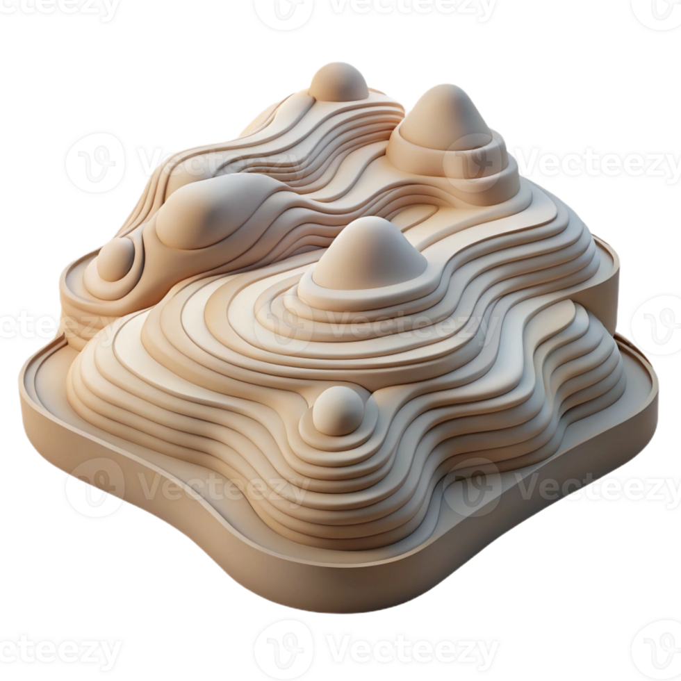 impressive contemporary Topographic lines forming abstract landscapes, minimalist style, neutral colors, soft lighting high resolution png
