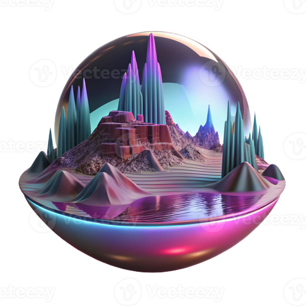 magnificent creative A digital glitch effect distorting a landscape, cyberpunk aesthetic high quality png