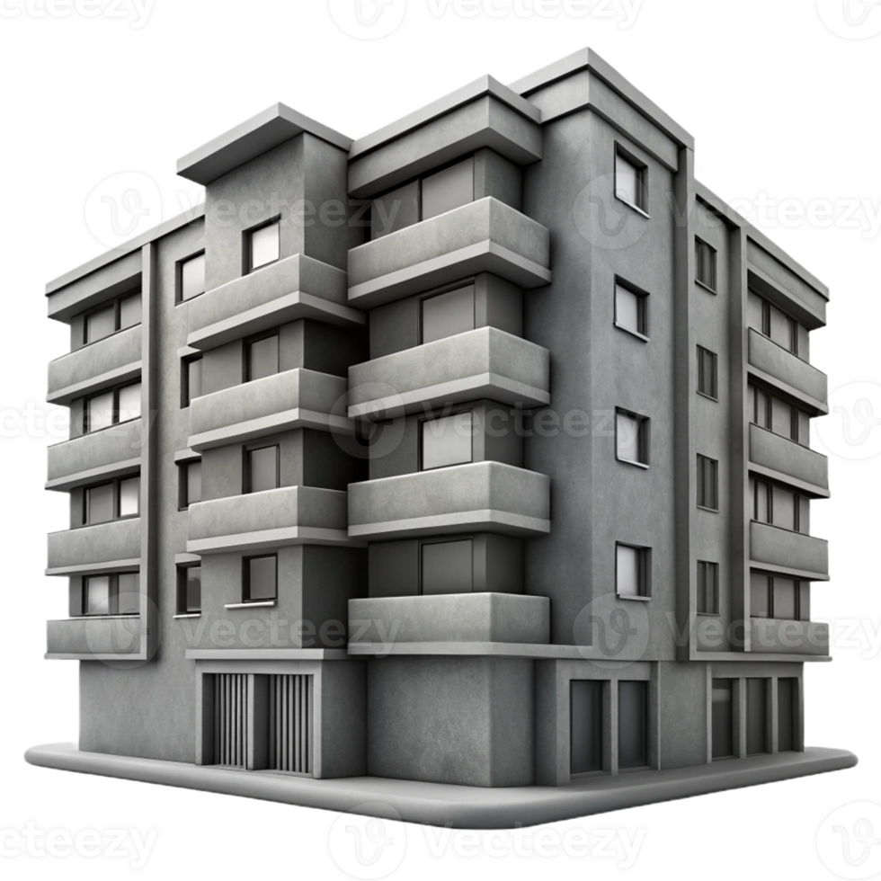 extraordinary abstract A Brutalist concrete apartment complex, monochrome, high contrast, dramatic lighting, close-up on the facade original png