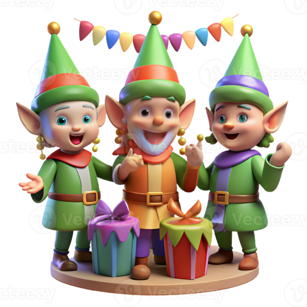 beautiful abstract A group of elves celebrating a festival, colorful decorations, soft lighting, fantasy art style authentic png