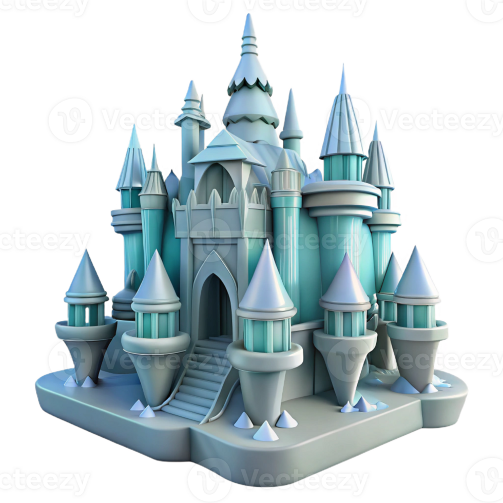 wonderful contemporary A whimsical, castle made of ice, intricate details, soft lighting, fantasy art style genuine png