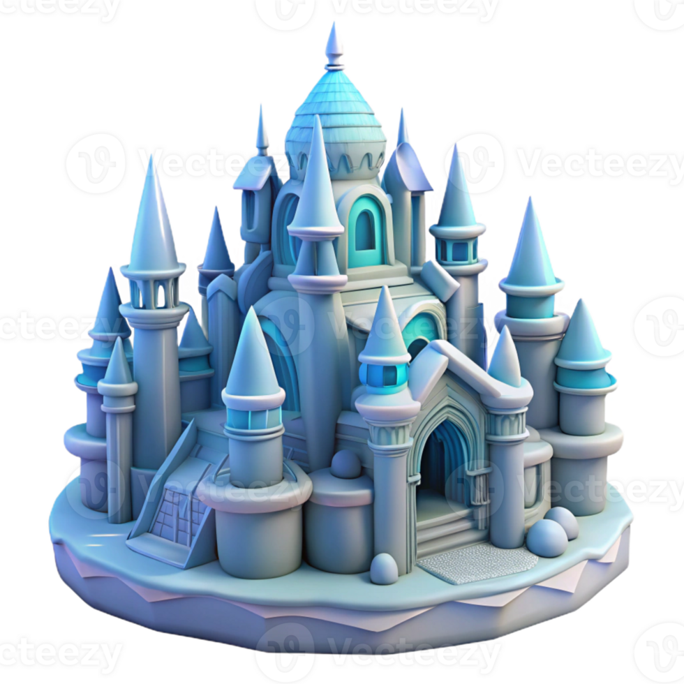 serene classic A whimsical, castle made of ice, intricate details, soft lighting, fantasy art style original png