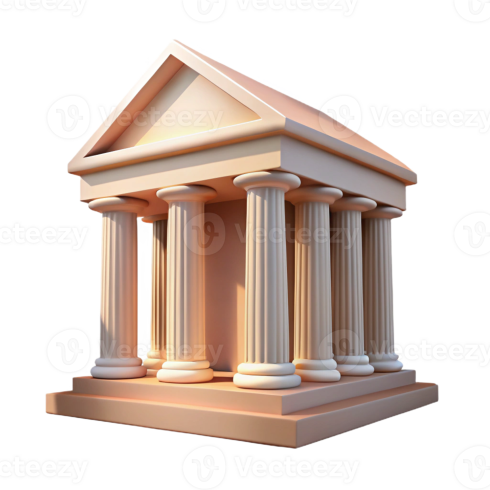 vibrant abstract A Greek temple with Doric columns, bright sunlight, classical style, wide angle lens genuine png