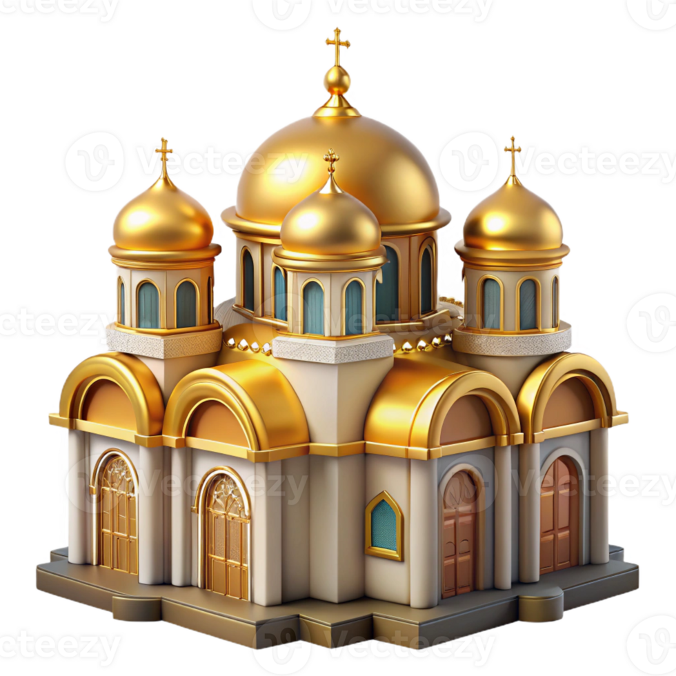 stunning traditional Byzantine church, golden mosaics, domed roof, intricate patterns, spiritual atmosphere premium png