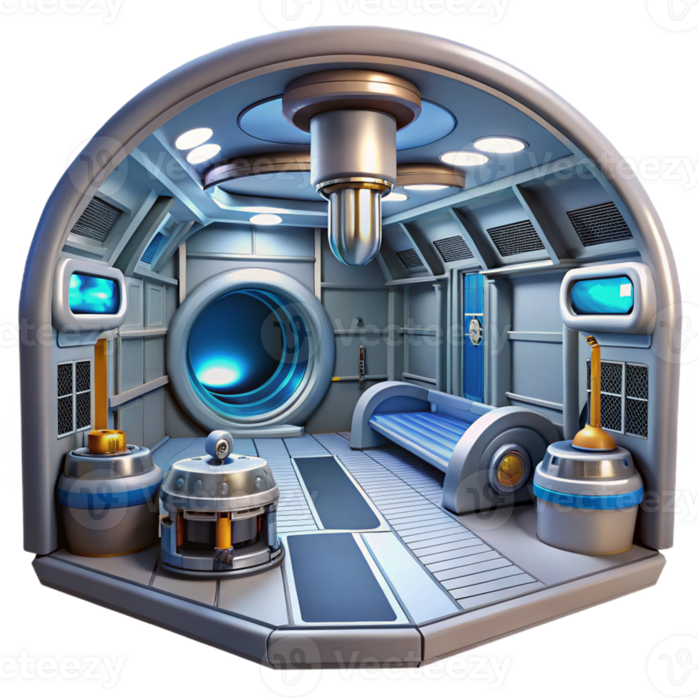 dramatic abstract Space station interior, futuristic technology, metallic surfaces, zero gravity environment original png