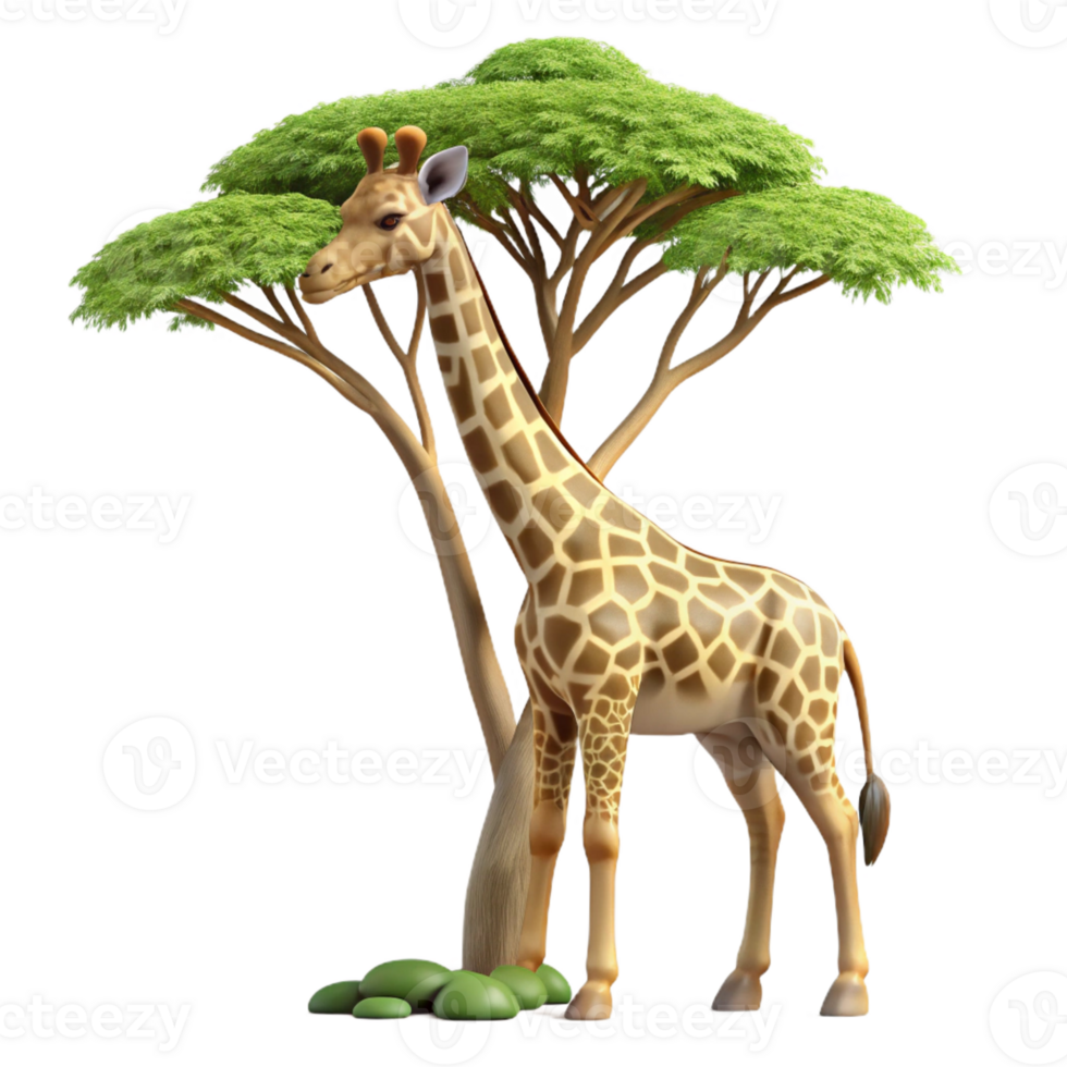 dramatic vintage A graceful giraffe reaching for leaves on a tall acacia tree, African savanna setting, warm light, wildlife photography style professional png