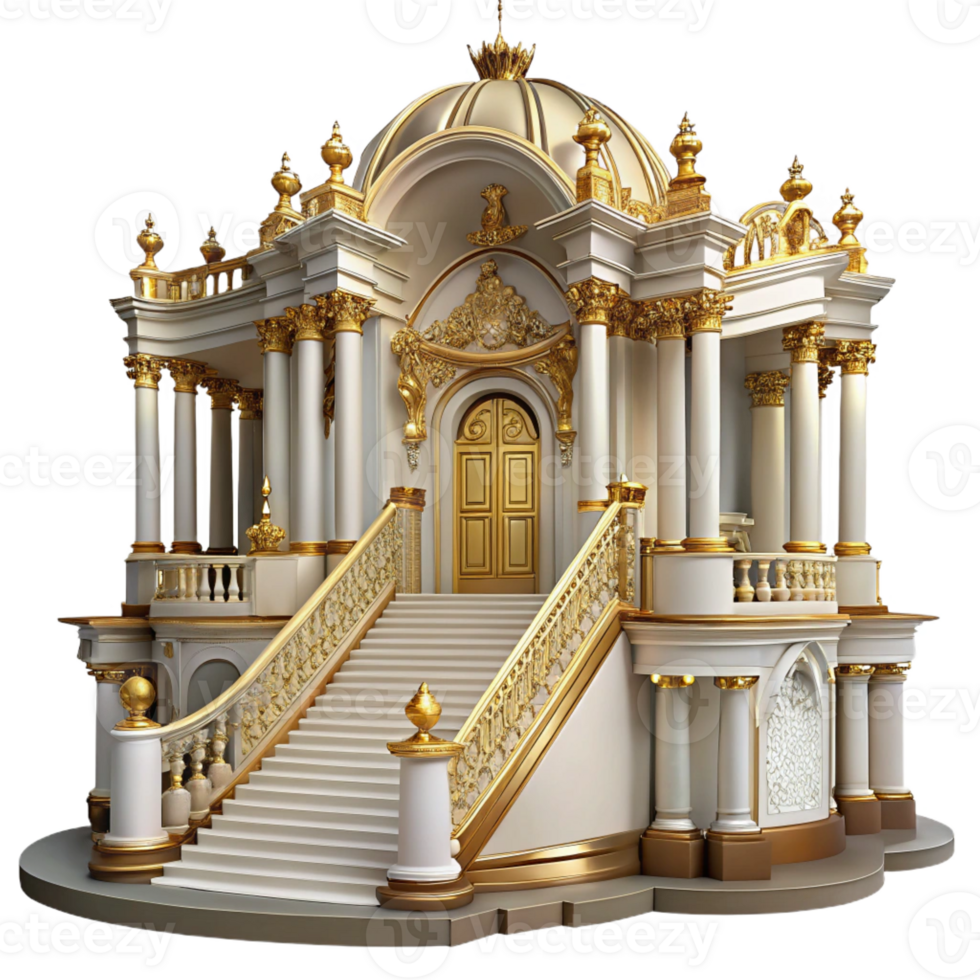 wonderful vintage Baroque palace, ornate decorations, gold leaf details, grand staircase, opulent atmosphere high quality png