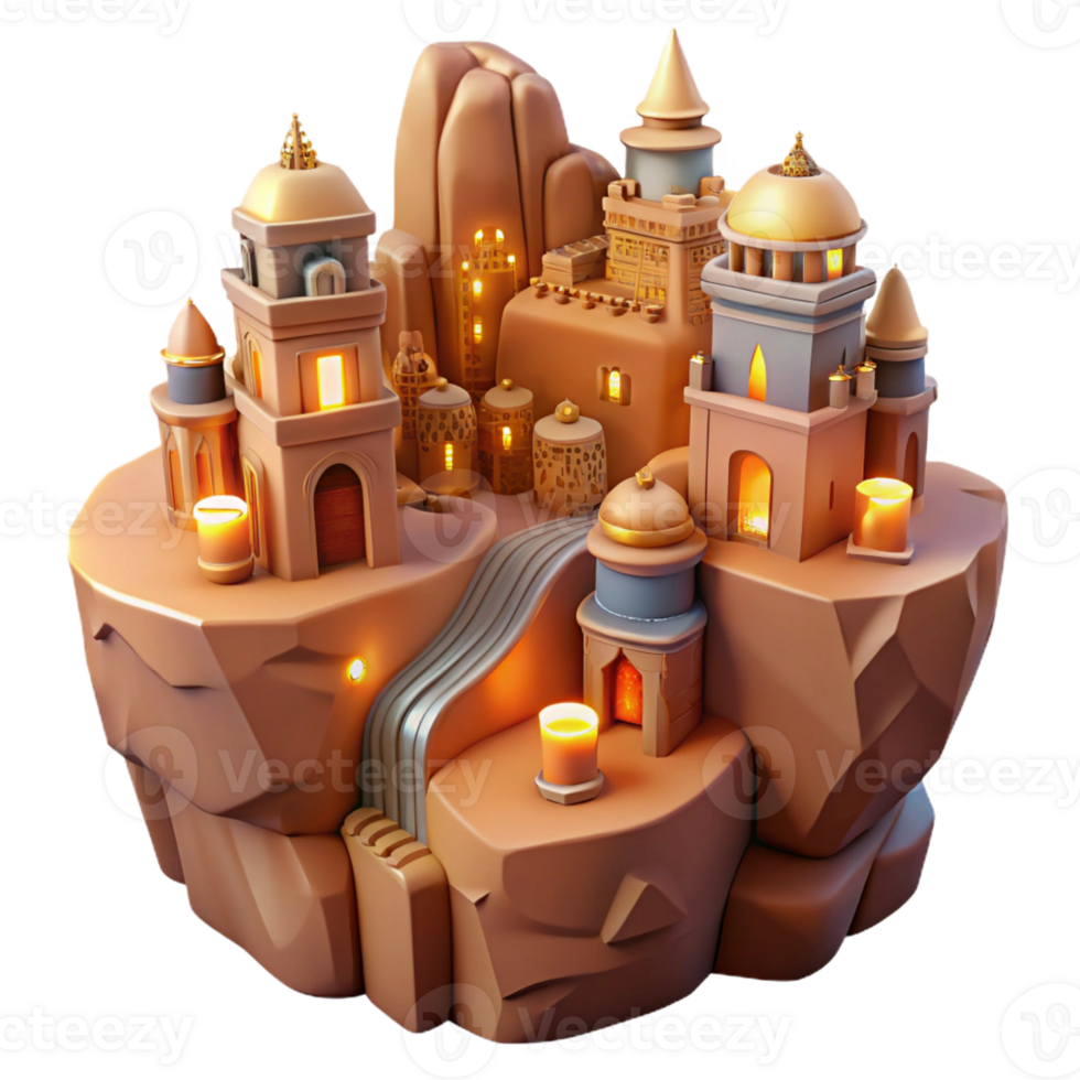 wonderful creative Desert canyon city, carved into sandstone cliffs, futuristic architecture, warm lighting detailed png