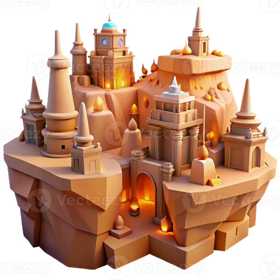 elegant minimalist Desert canyon city, carved into sandstone cliffs, futuristic architecture, warm lighting 4K png