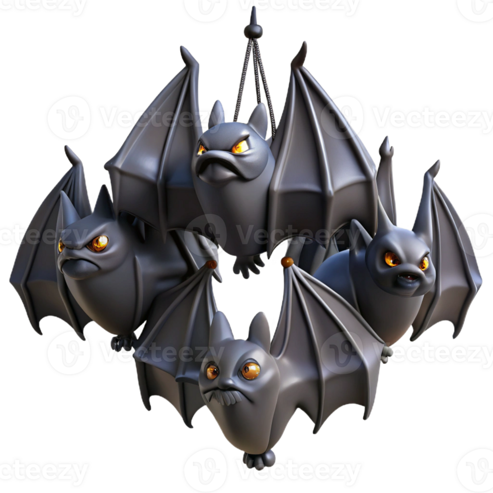 magnificent traditional A colony of bats hanging upside down in a dark cave, eerie lighting, chiaroscuro, gothic style premium png