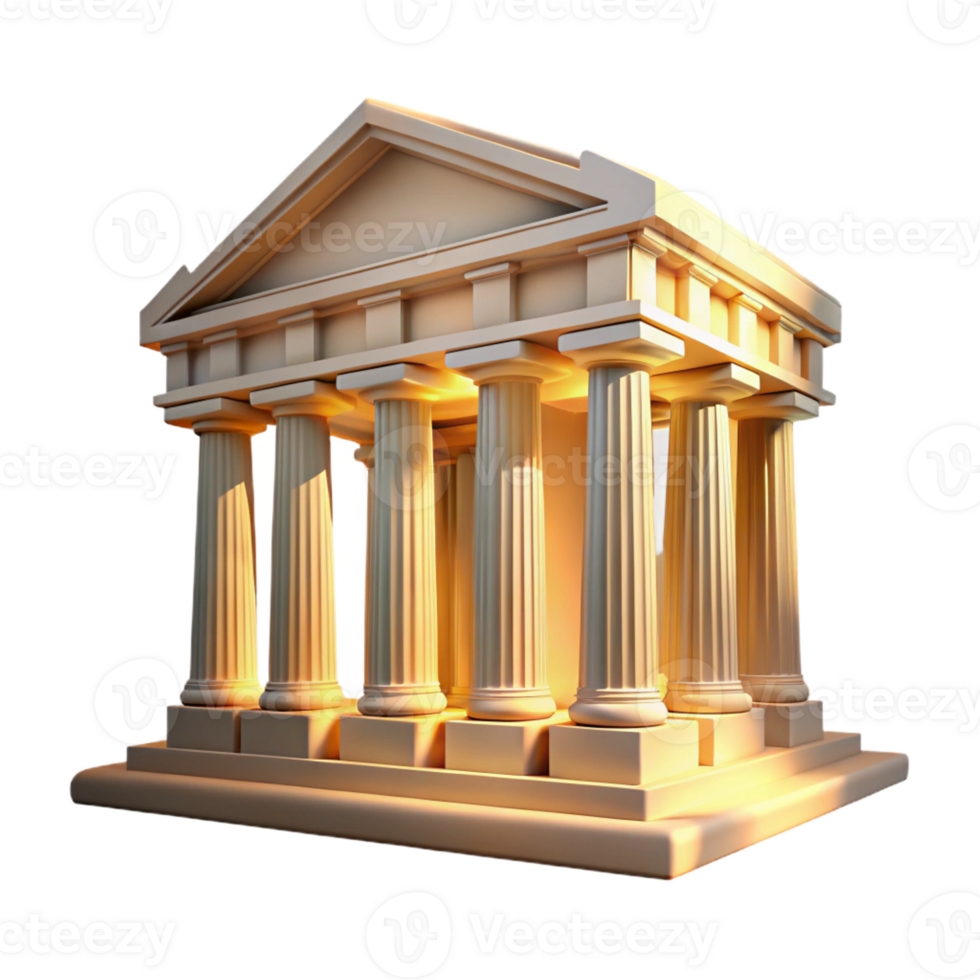 magnificent rustic A crumbling ancient Greek temple with Doric columns, soft golden sunlight, classical, genuine png