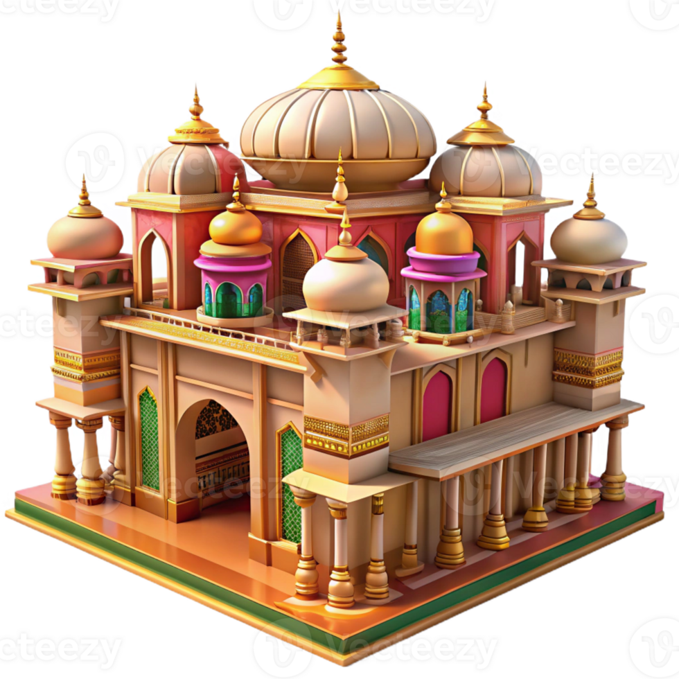 vibrant abstract An intricate Indian palace with ornate carvings and colorful textiles, warm sunlight, opulent, exclusive png