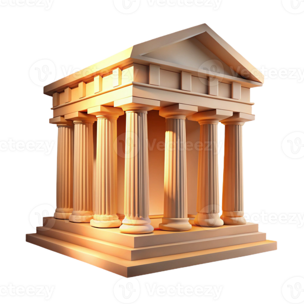 beautiful artistic A crumbling ancient Greek temple with Doric columns, soft golden sunlight, classical, genuine png