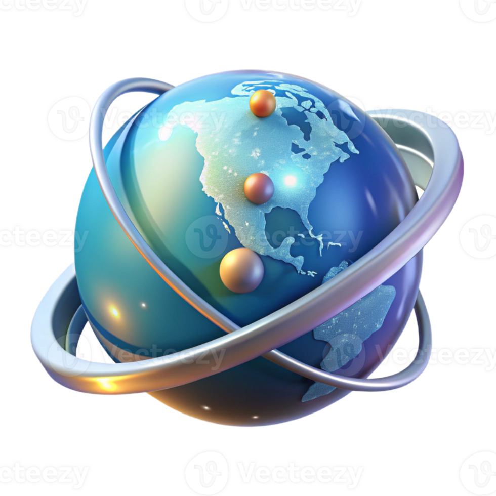 magnificent classic A holographic projection of the Earth, rotating slowly, data streams flowing around it, futuristic style professional png