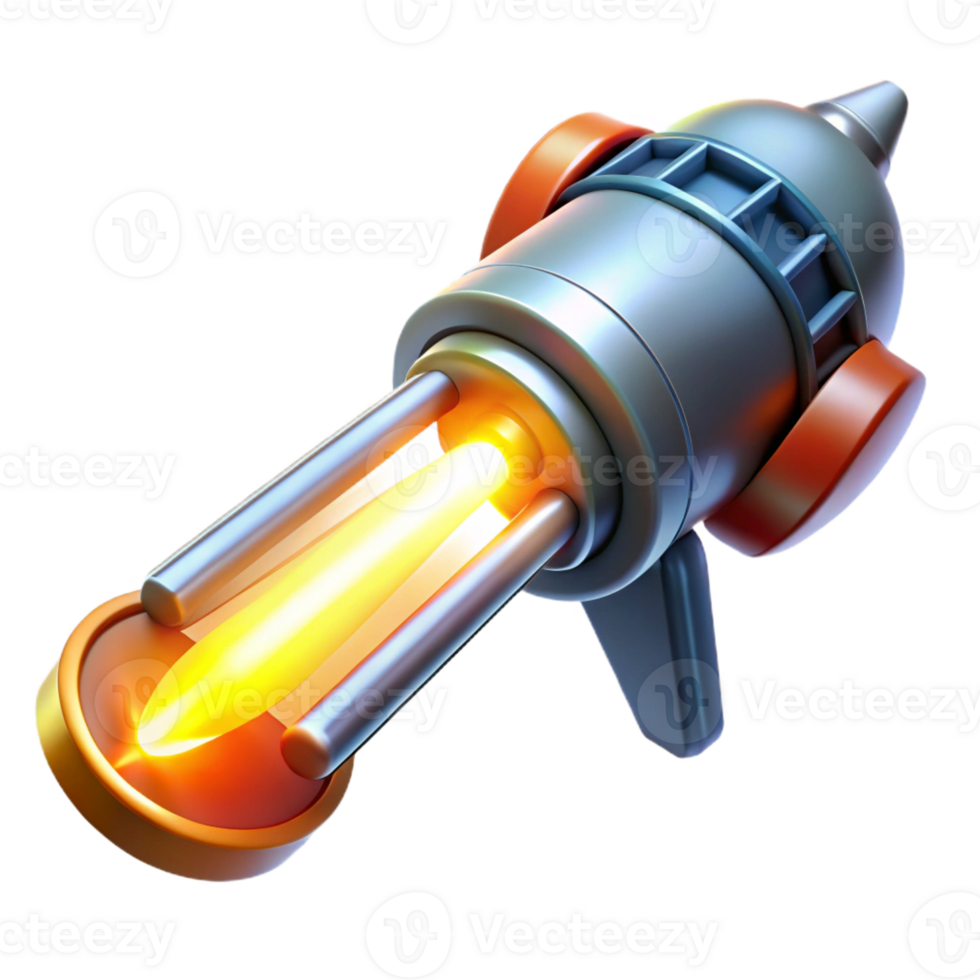 serene contemporary A futuristic weapon firing a beam of energy, bright flash of light, science fiction style detailed png