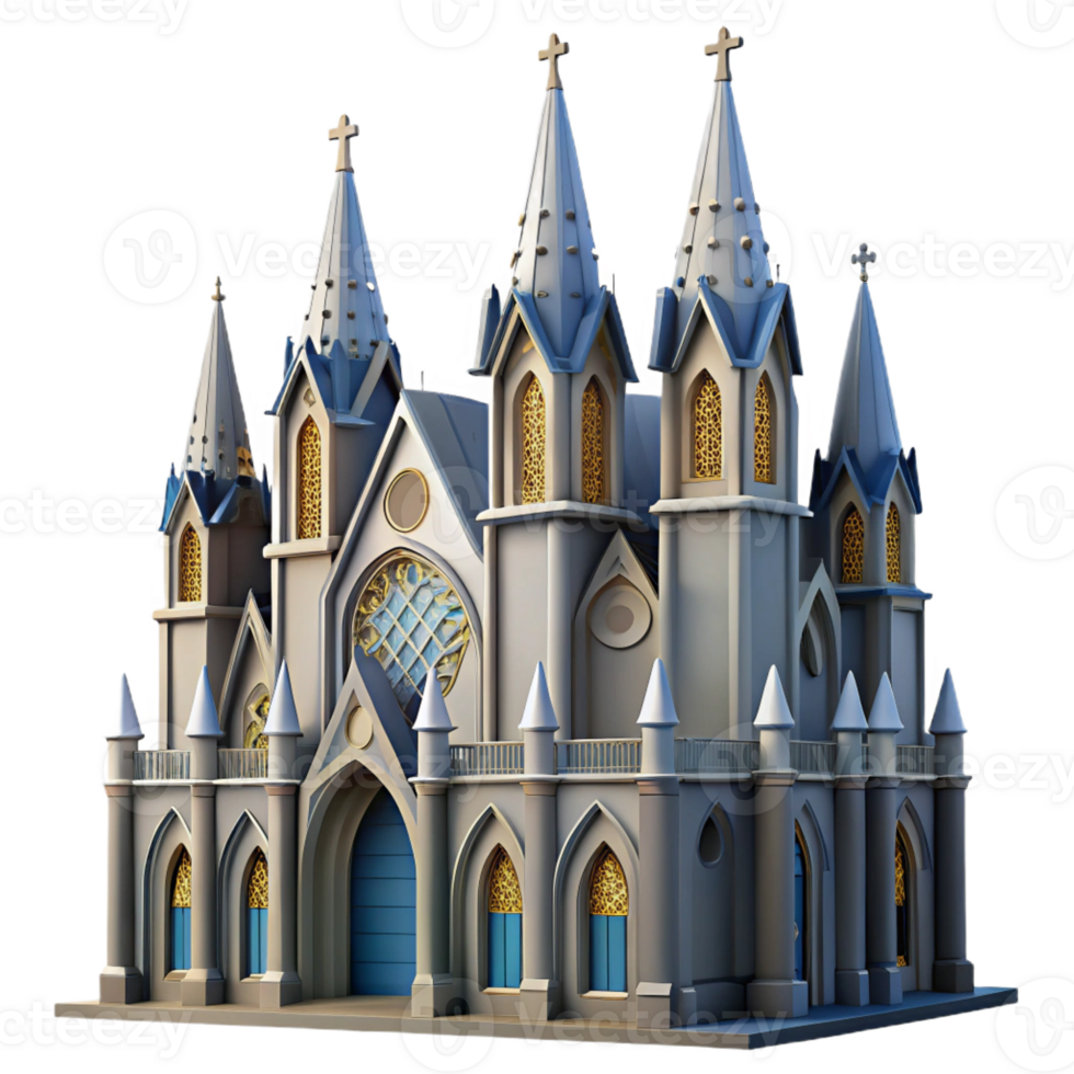 magnificent classic A gothic cathedral, soaring arches, stained glass windows, dramatic lighting, religious iconography authentic png