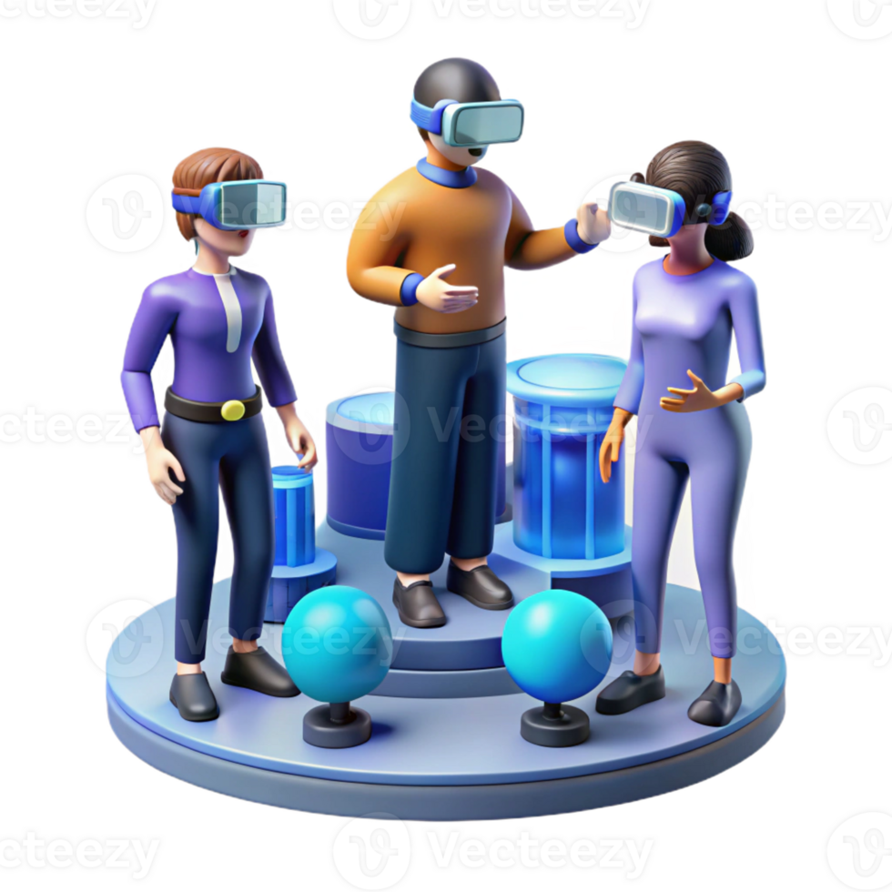 serene abstract A group of people wearing augmented reality glasses, interacting with virtual objects, urban setting, futuristic style professional png