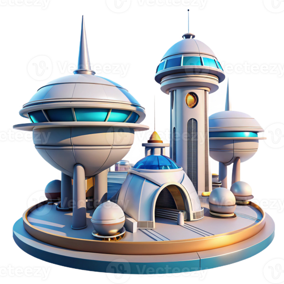 extraordinary creative A futuristic city built on water, sleek architecture, sunset lighting high quality png