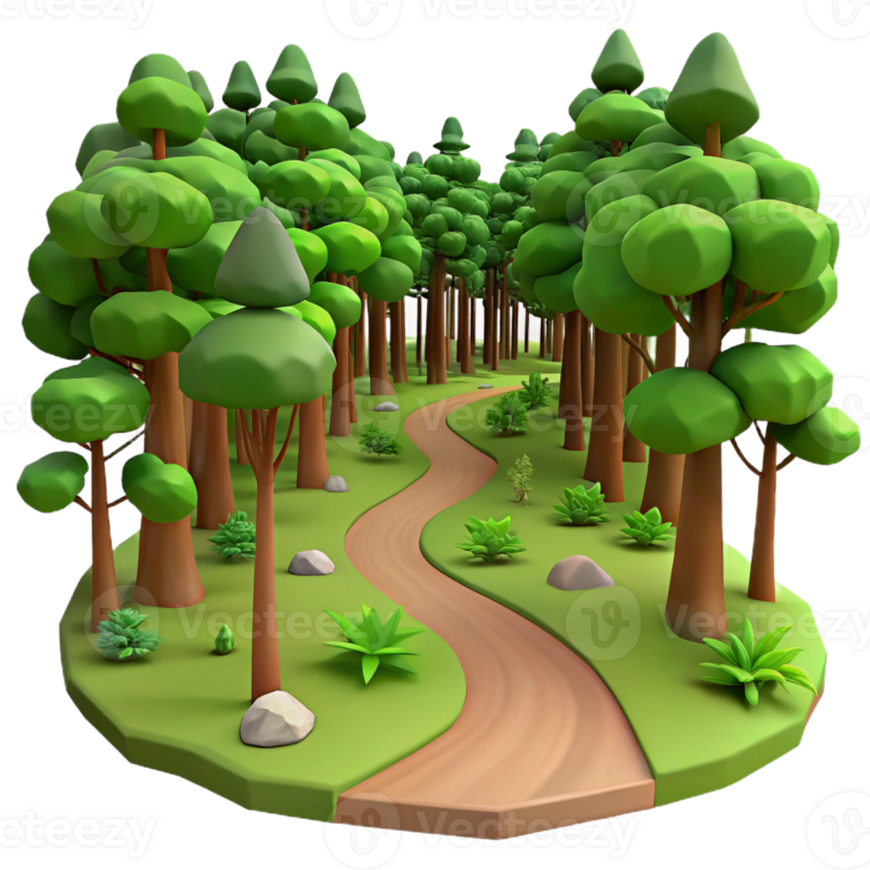 beautiful traditional A winding path through a dense forest, illuminated by dappled sunlight filtering through the trees, in a realistic landscape photography style original png