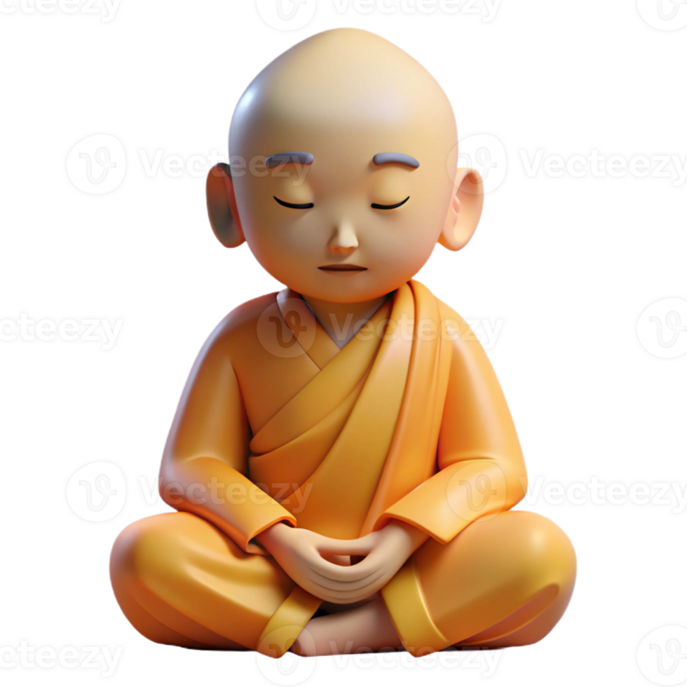 elegant abstract A portrait of a serene monk in meditation, soft natural lighting, spiritual photography style 4K png