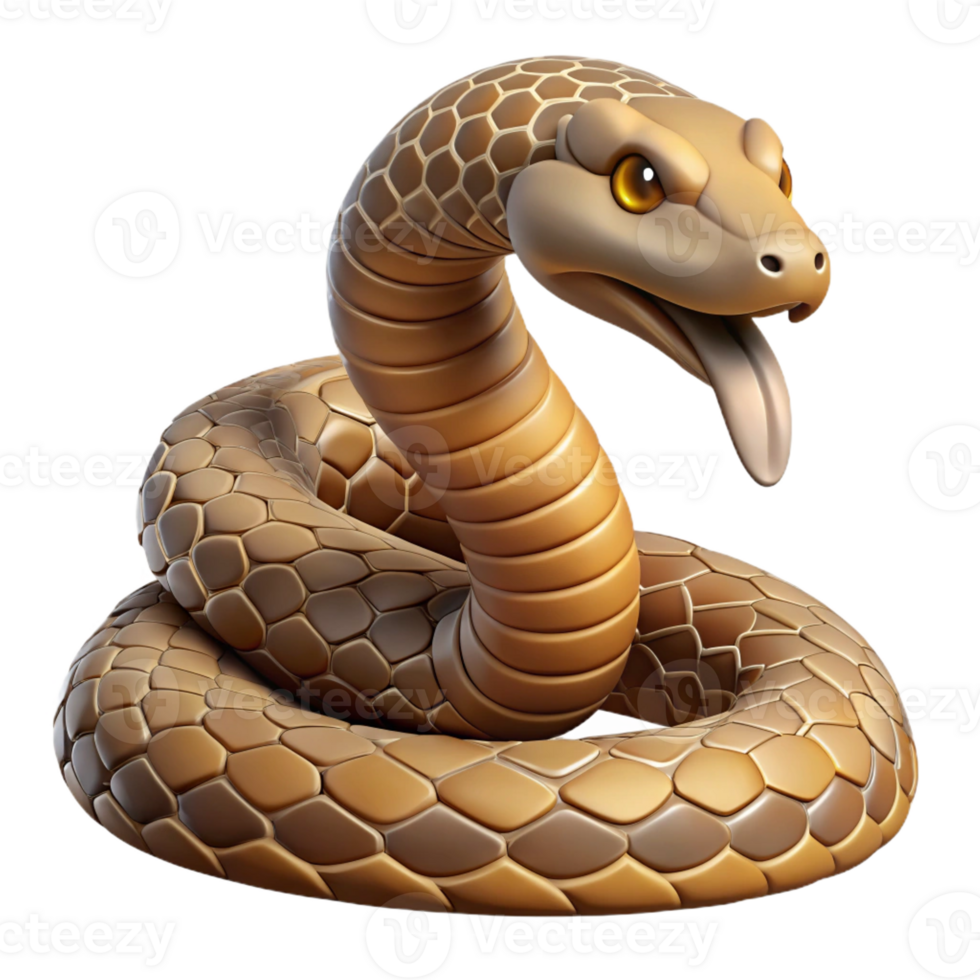 serene artistic A coiled rattlesnake ready to strike, desert lighting, close-up photography style professional png