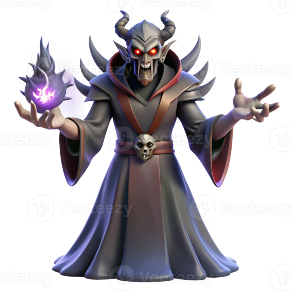 dramatic creative A powerful sorcerer summoning a demon, dark, ominous lighting, Gothic style, dramatic pose authentic png
