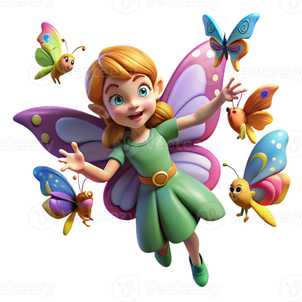 magnificent abstract A mischievous pixie casting a spell on a group of butterflies, vibrant, saturated colors, Art Nouveau style, sparkling magical effects authentic png