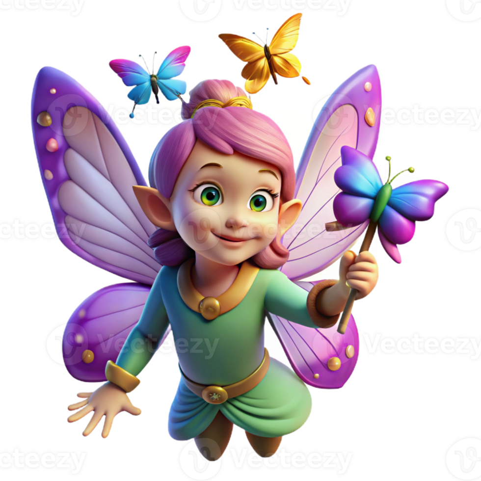 wonderful creative A mischievous pixie casting a spell on a group of butterflies, vibrant, saturated colors, Art Nouveau style, sparkling magical effects high resolution png