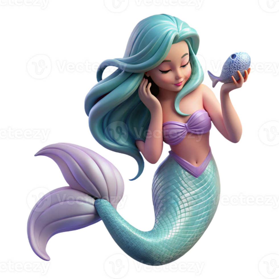 vibrant rustic A beautiful mermaid combing her hair with a seashell, soft, underwater lighting, Art Nouveau style, flowing hair and iridescent scales authentic png