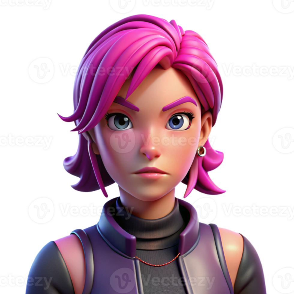 magnificent abstract A young woman with vibrant pink hair and piercings, defiant expression, neon lighting, cyberpunk style original png