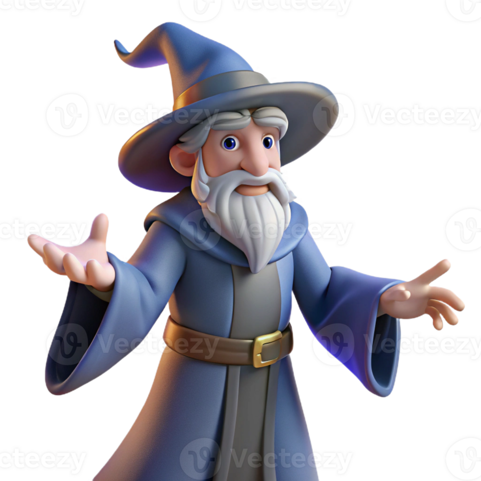 vibrant rustic A wise old wizard casting a protective spell, soft magical lighting, Studio Ghibli style original png