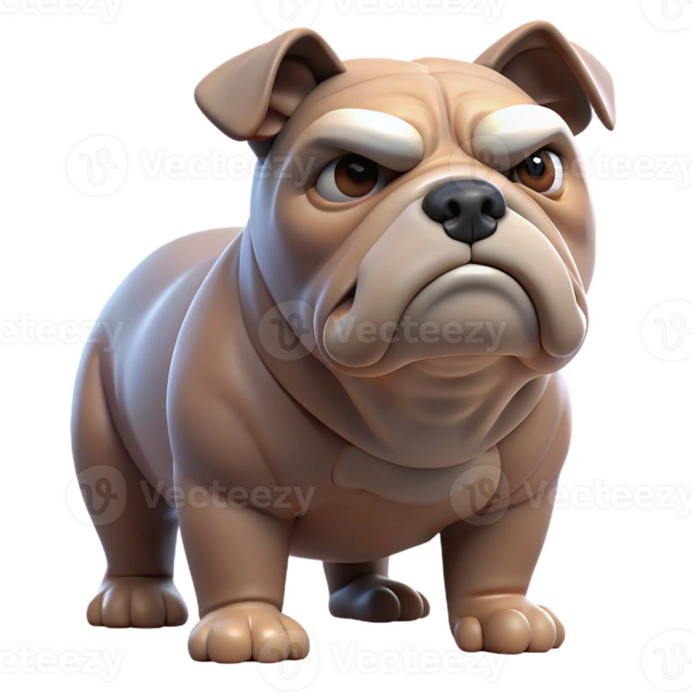 stunning vintage A grumpy bulldog with wrinkled skin and a furrowed brow, studio lighting, realistic style high quality png