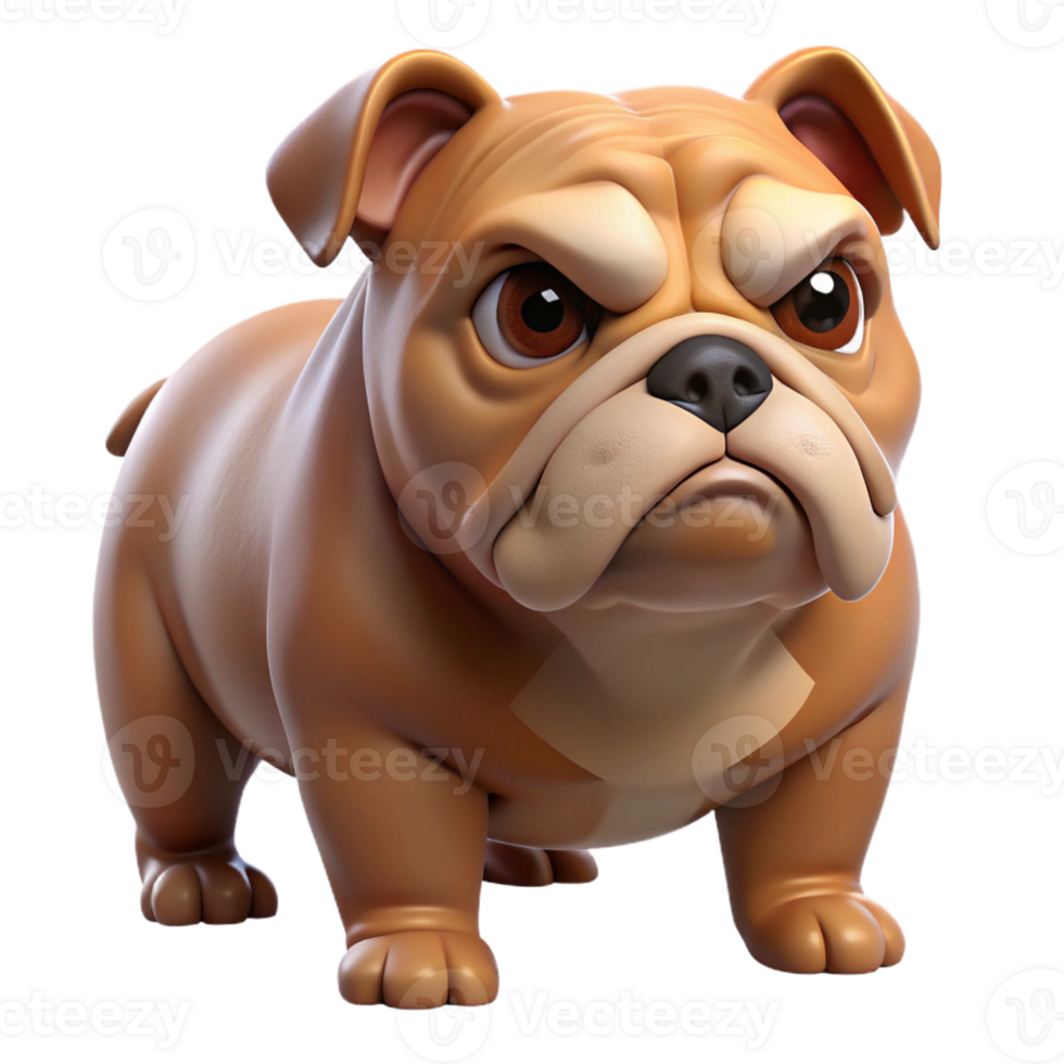 serene traditional A grumpy bulldog with wrinkled skin and a furrowed brow, studio lighting, realistic style authentic png