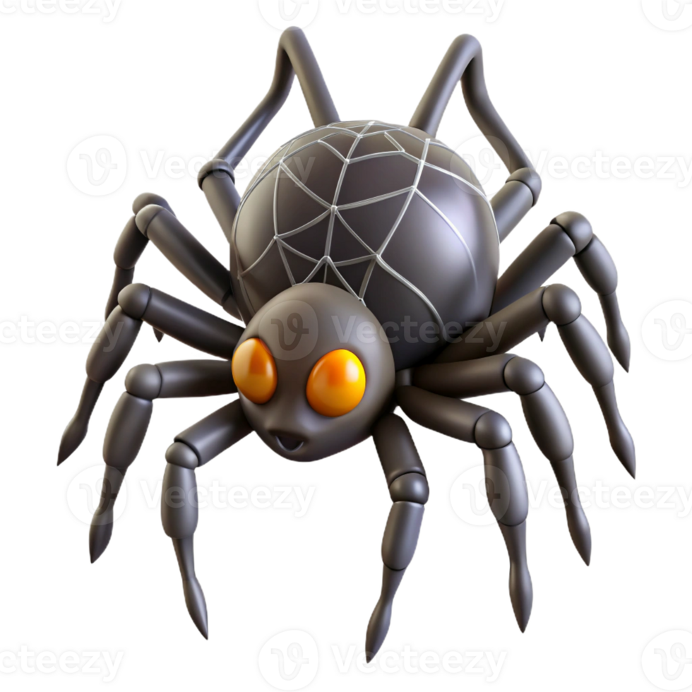 impressive minimalist A creepy spider spinning a web, dimly lit, realistic style high resolution png