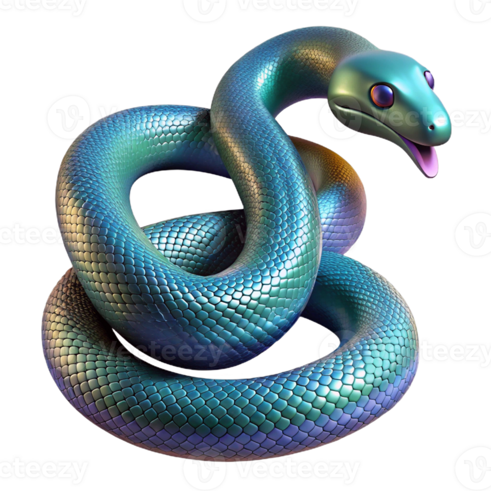 impressive classic A slithering snake with iridescent scales, jungle lighting, realistic style authentic png