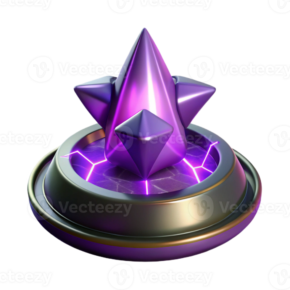 impressive classic A powerful artifact radiating magical energy, vibrant purple lighting, arcane style authentic png