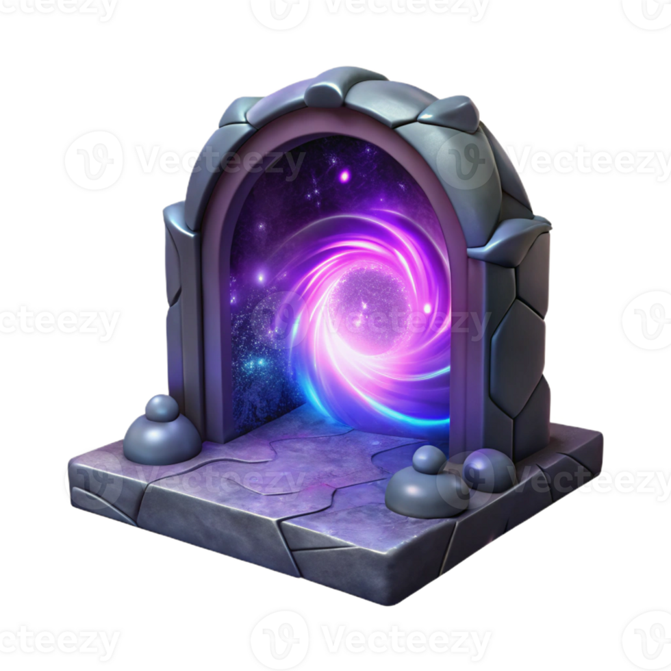 vibrant traditional A mysterious portal opening to another dimension, swirling energy lighting, science fiction style high quality png