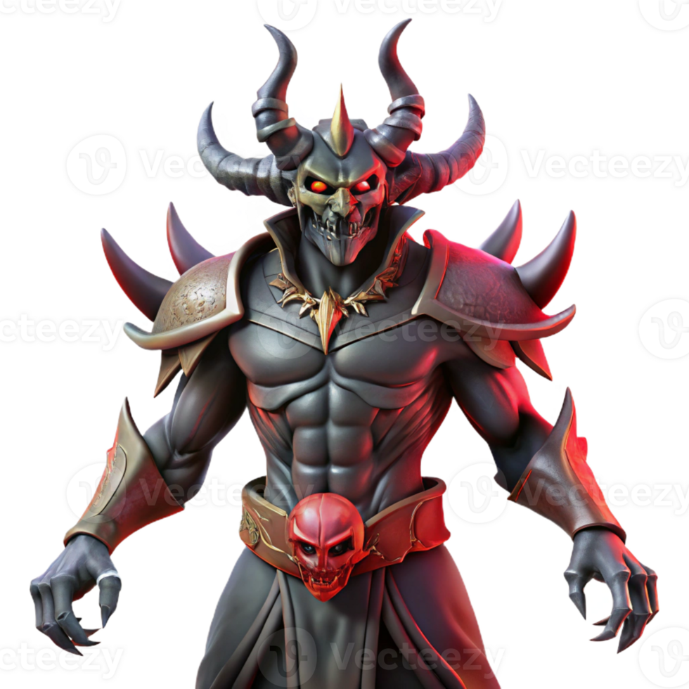 impressive creative A fearsome demon lord commanding his legions, hellish lighting, dark fantasy style high resolution png